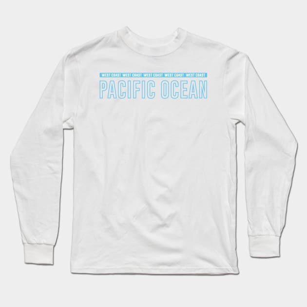 Pacific Ocean West Coast Long Sleeve T-Shirt by ArtsRocket